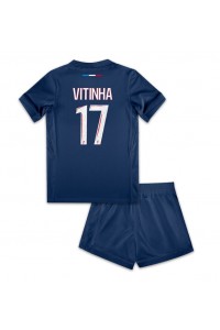 Paris Saint-Germain Vitinha #17 Babytruitje Thuis tenue Kind 2024-25 Korte Mouw (+ Korte broeken)